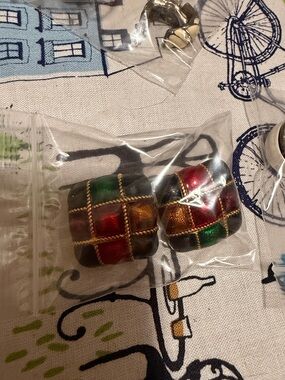 Colorblock Metallic Patchwork Earrings